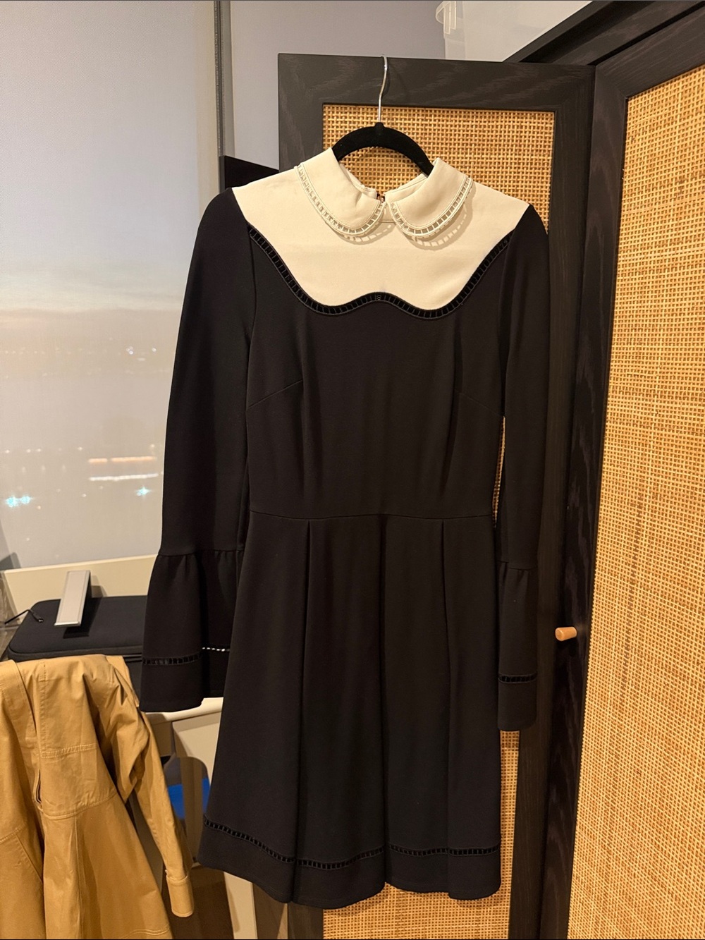 Ted Baker London Black Dress with Cream Contrast Collar